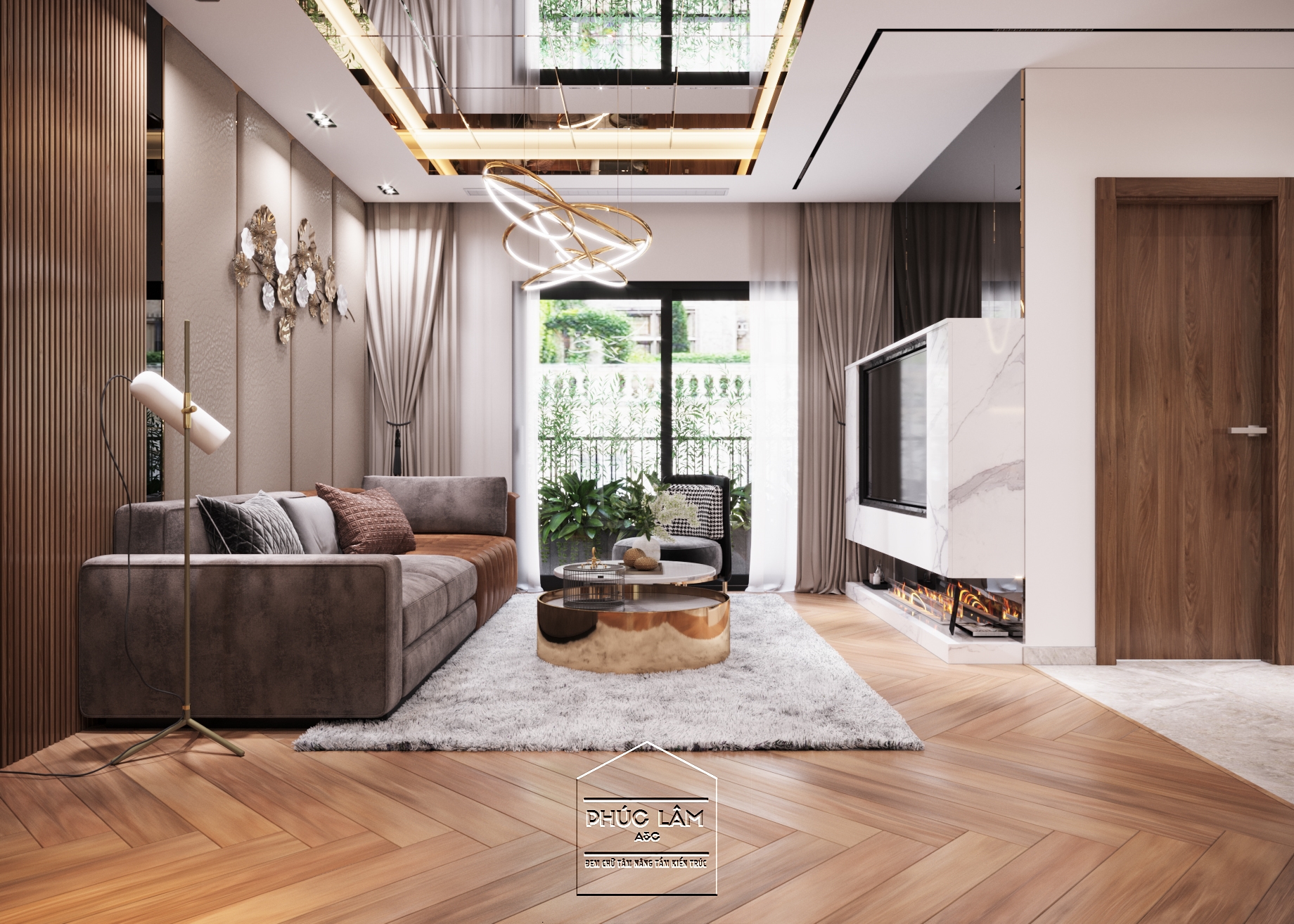Nội thất phòng khách chung cư 3 ngủ terra An Hưng